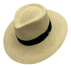 Jacaru 1802 Australian Toquilla Straw Panama Hat - Black Grosgrain Ribbon & UPF 30 (Handwoven in Ecuador) - Natural