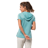 Jack Wolfskin Womens Travel Hoody Top Hoodie T Shirt Comfortable Tee - Aqua - XS
