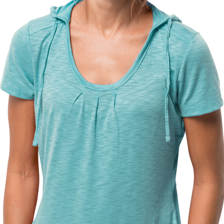 Jack Wolfskin Womens Travel Hoody Top Hoodie T Shirt Comfortable Tee - Aqua - XS
