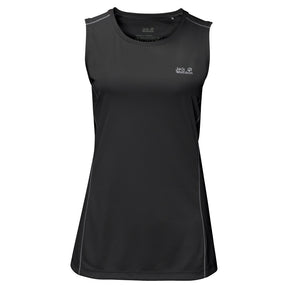Jack Wolfskin Womens Singlet Top Sleeveless Active Sports Gym Running - Black - XS