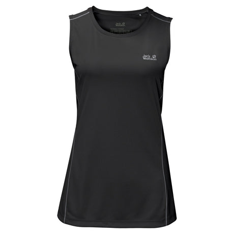 Jack Wolfskin Womens Singlet Tank Top - Black (Sleeveless Sports/Running Top)