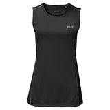 Jack Wolfskin Womens Singlet Tank Top - Black (Sleeveless Sports/Running Top)