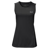 Jack Wolfskin Womens Singlet Tank Top - Black (Sleeveless Sports/Running Top)