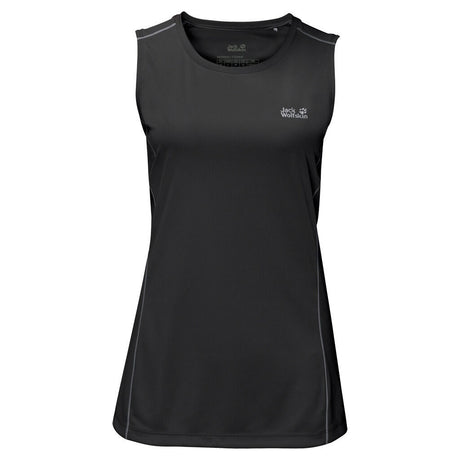 Jack Wolfskin Womens Singlet Tank Top - Black (Sleeveless Sports/Running Top)