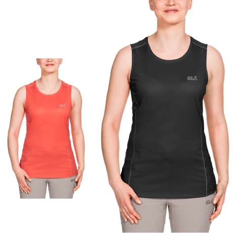 Jack Wolfskin Womens Singlet Top Sleeveless Active Sports Gym Running - Hot Coral