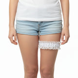 Bride to Be Lace Garter Party Girls Hens Night Wedding Shower Bachelorette - White