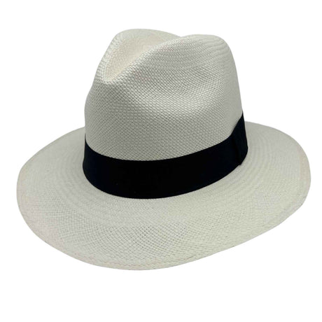 Jacaru 1812 Original Classic Straw Panama Hat - Thin Braid & UPF 30 (Made in Montecristi Ecuador) - Bleach