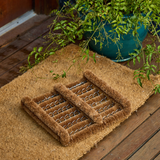Boot Shoe Scraper Cleaner 35x30cm Mat Dirt Cleaner in Brown
