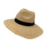 Jacaru 1814 Raffia Palm Straw Wide Brim Hat - Beige (One Size Fits Most Vegan Friendly)