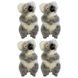 4x Bocchetta Tinker 23cm Standing Koala Plush Toy Bulk Pack - Grey (Australian Stuffed Animal Souvenir Gift)