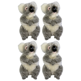 4x Bocchetta Tinker 23cm Standing Koala Plush Toy Bulk Pack - Grey (Australian Stuffed Animal Souvenir Gift)