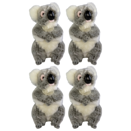 4x Bocchetta Tinker 23cm Standing Koala Plush Toy Bulk Pack - Grey (Australian Stuffed Animal Souvenir Gift)