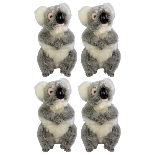 4x Bocchetta Tinker 23cm Standing Koala Plush Toy Bulk Pack - Grey (Australian Stuffed Animal Souvenir Gift)