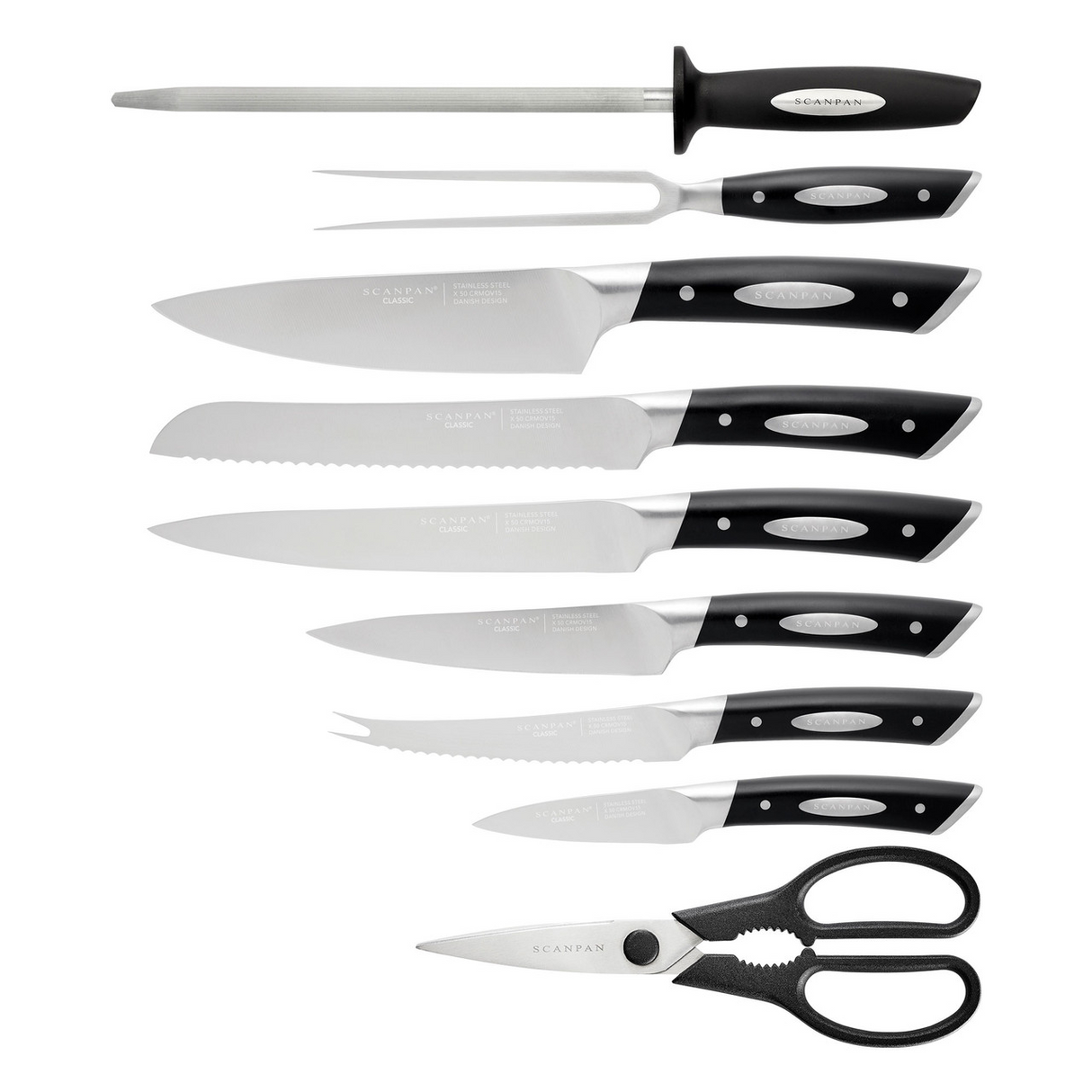 Scanpan 10-Piece Classic Wooden Knife Block Set