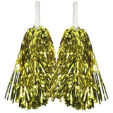 Yellow Metallic Cheerleading Pom Poms – Set of 6 with Easy-Grip Handles Australia Day
