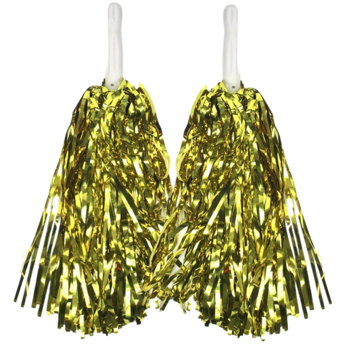12-Pack Green & Yellow Metallic Cheerleading Pom Poms - 6 Green + 6 Yellow Pairs (Australia Day/Sports)