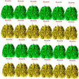 24-Pack Green & Yellow Metallic Cheerleading Pom Poms - 12 Green + 12 Yellow Pairs (Australia Day/Sports)