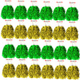 Green & Yellow Metallic Cheerleading Pom Poms – 24-Pack (12 Green Pairs & 12 Yellow Pairs) Australia Day