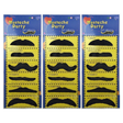 3x Brown 70s Fake Adhesive Moustache Pack - Props (Halloween Costume & Fancy Dress)