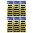 6x Brown 70s Fake Adhesive Moustache Bulk Pack - Props (Halloween Costume & Fancy Dress)