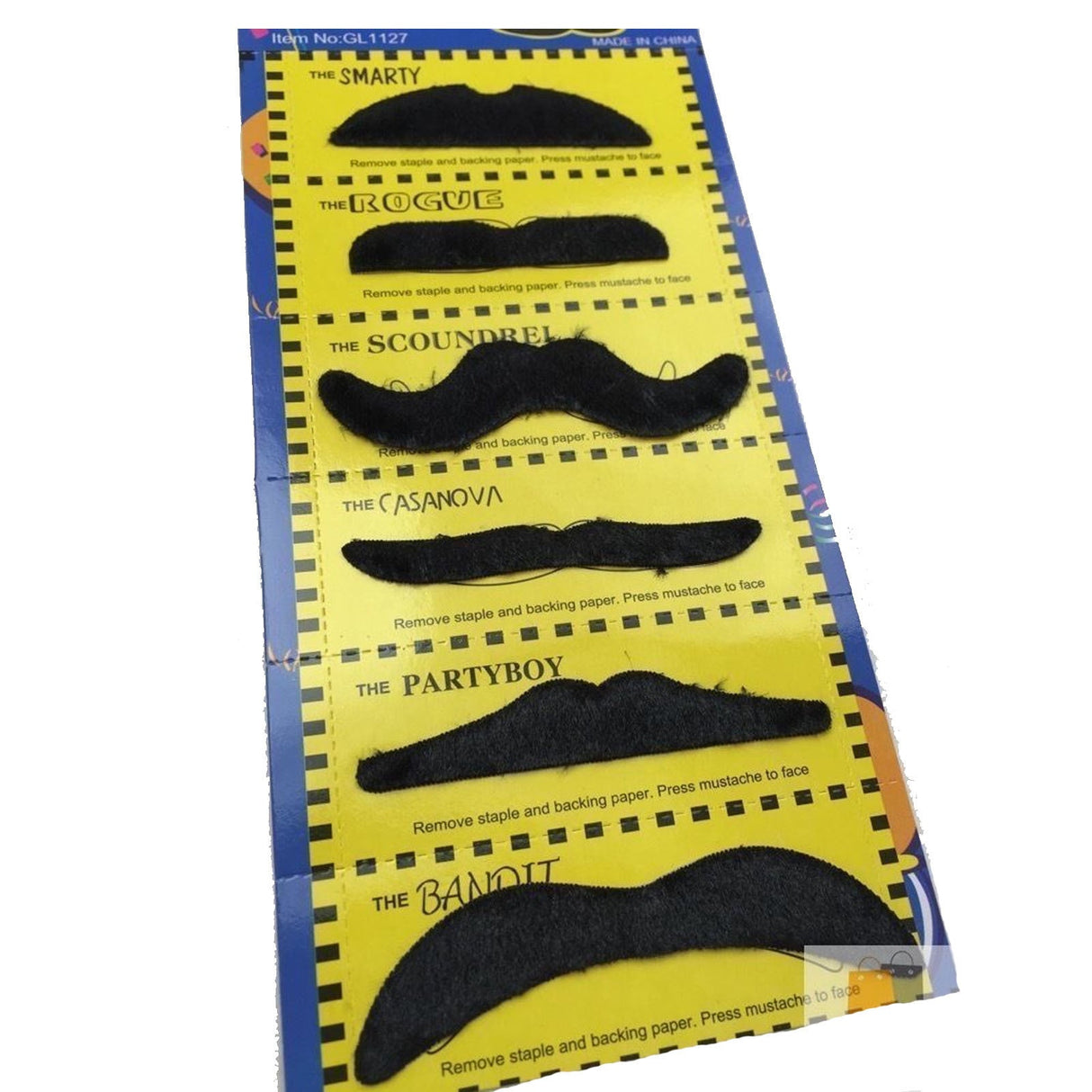 Brown 70s Fake Adhesive Moustache - Props (Halloween Costume & Fancy Dress)