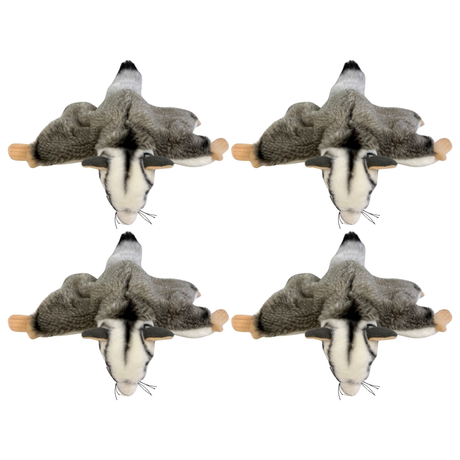 4x Bocchetta Frisbee 18cm Squirrel Glider Plush Toy Bulk Pack (Australian Stuffed Animal Souvenir Gift)