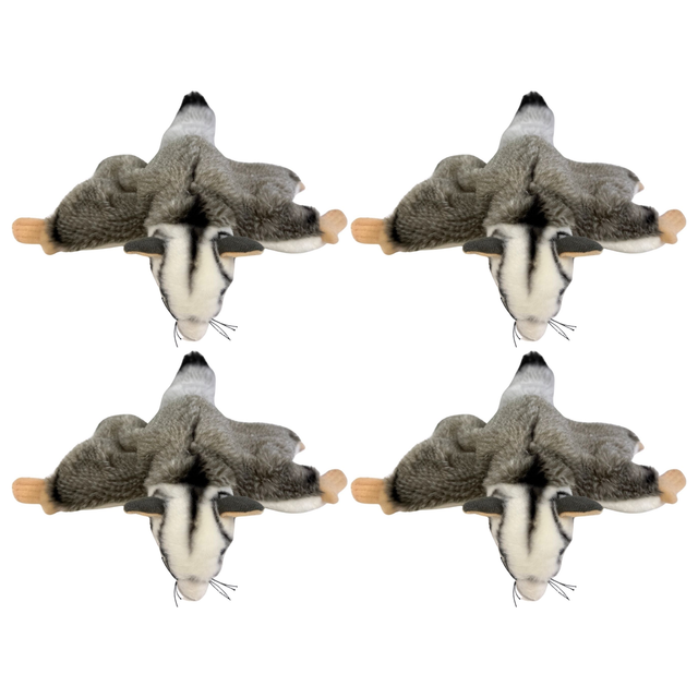 4x Bocchetta Frisbee 18cm Squirrel Glider Plush Toy Bulk Pack (Australian Stuffed Animal Souvenir Gift)