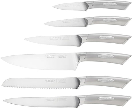Scanpan Classic Steel Step 7 Piece Knife Block Set in Silver
