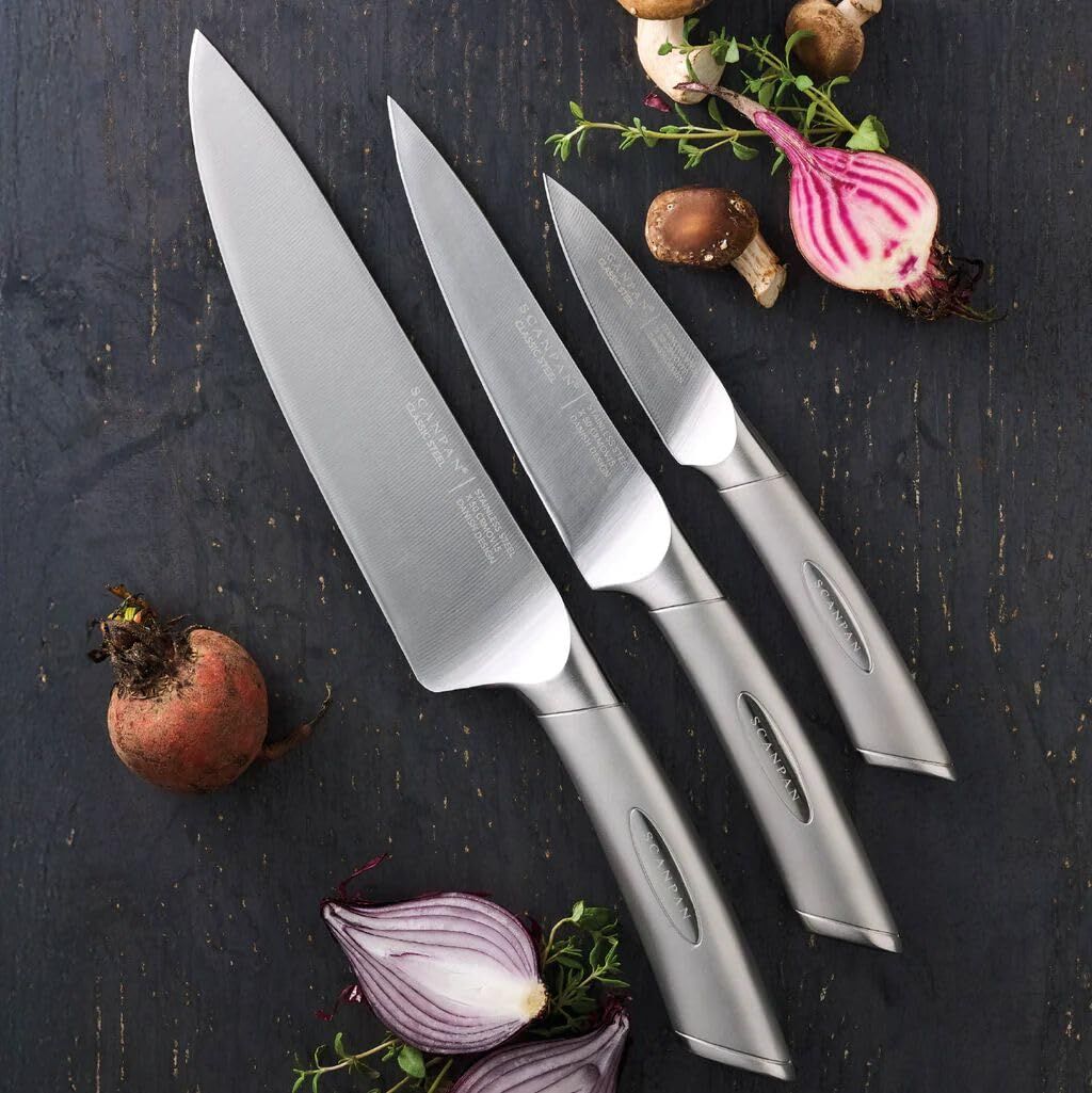 Scanpan Classic Steel Step 7 Piece Knife Block Set in Silver