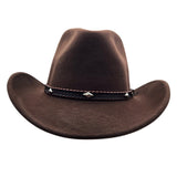 Jacaru 1846 Mustang Wool Felt Hat - Wide Brim Pinched Crown & Nubuck Hatband (Water Repellent)