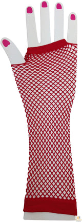 FISHNET GLOVES Fingerless Elbow Length 70s 80s Womens Costume Party Dance