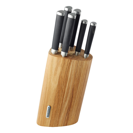Scanpan 7-Piece Maitre D' Wooden Knife Block Set in Oak
