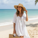 Jacaru 1853 Roll Up Wide Brim Sun Hat - Leather Roll Strap (Packable One Size 56-58cm)