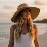 Jacaru 1853 Roll Up Wide Brim Sun Hat - Leather Roll Strap (Packable One Size 56-58cm)