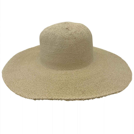 Jacaru 1853 Roll Up Wide Brim Sun Hat - Leather Roll Strap (Packable One Size 56-58cm) - Ivory