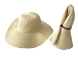 Jacaru 1853 Roll Up Wide Brim Sun Hat - Leather Roll Strap (Packable One Size 56-58cm)