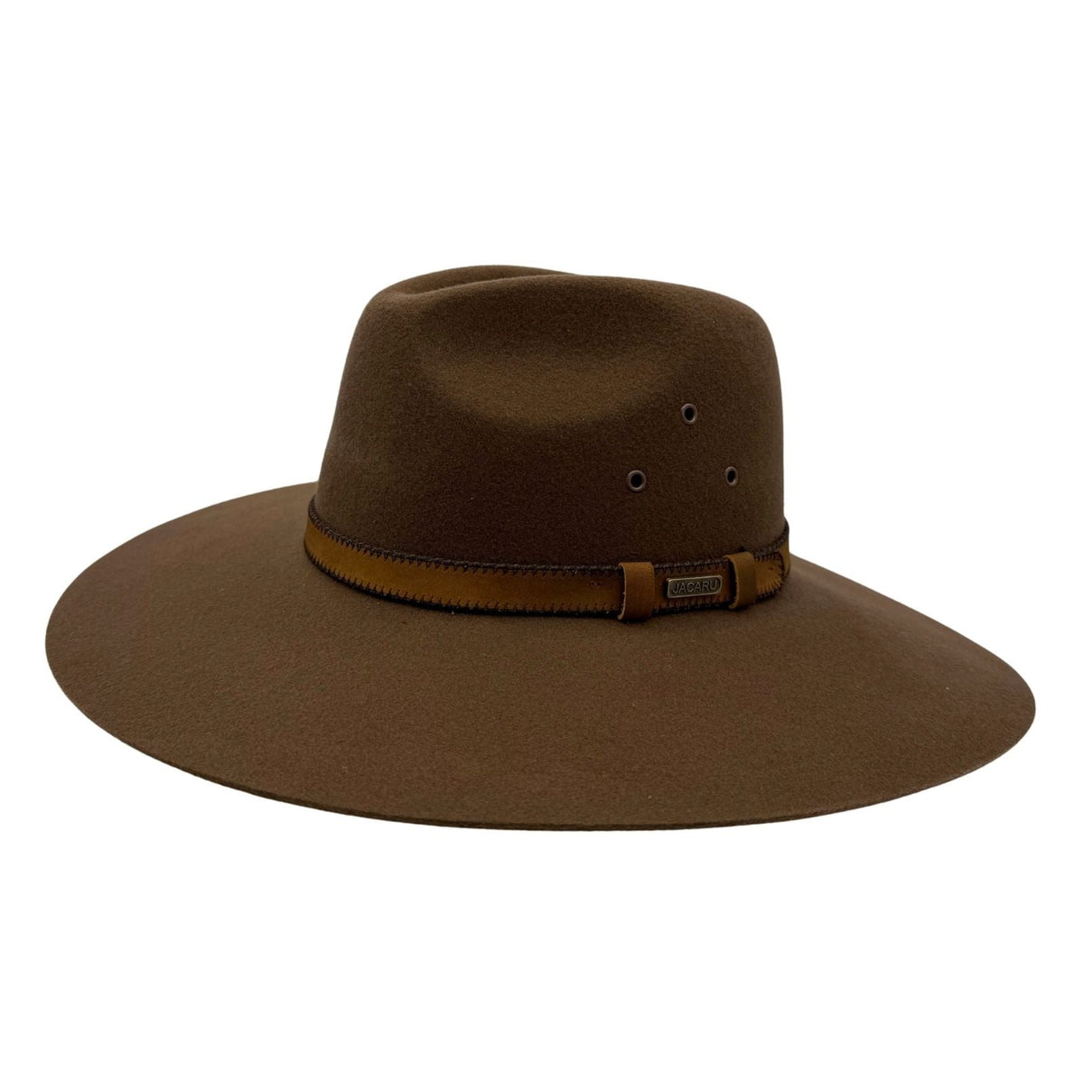 Jacaru 1859 Australian Wool Felt Fedora Hat - Wide Brim Water Resistant & UPF 50+