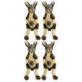 4x Bocchetta Tracy 26cm Grey Kangaroo with Joey Plush Toy Bulk Pack (Australian Stuffed Animal Souvenir Gift)