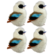 4x Bocchetta Hillary 23cm Kookaburra Plush Toy Bulk Pack (Australian Stuffed Animal Souvenir Gift)