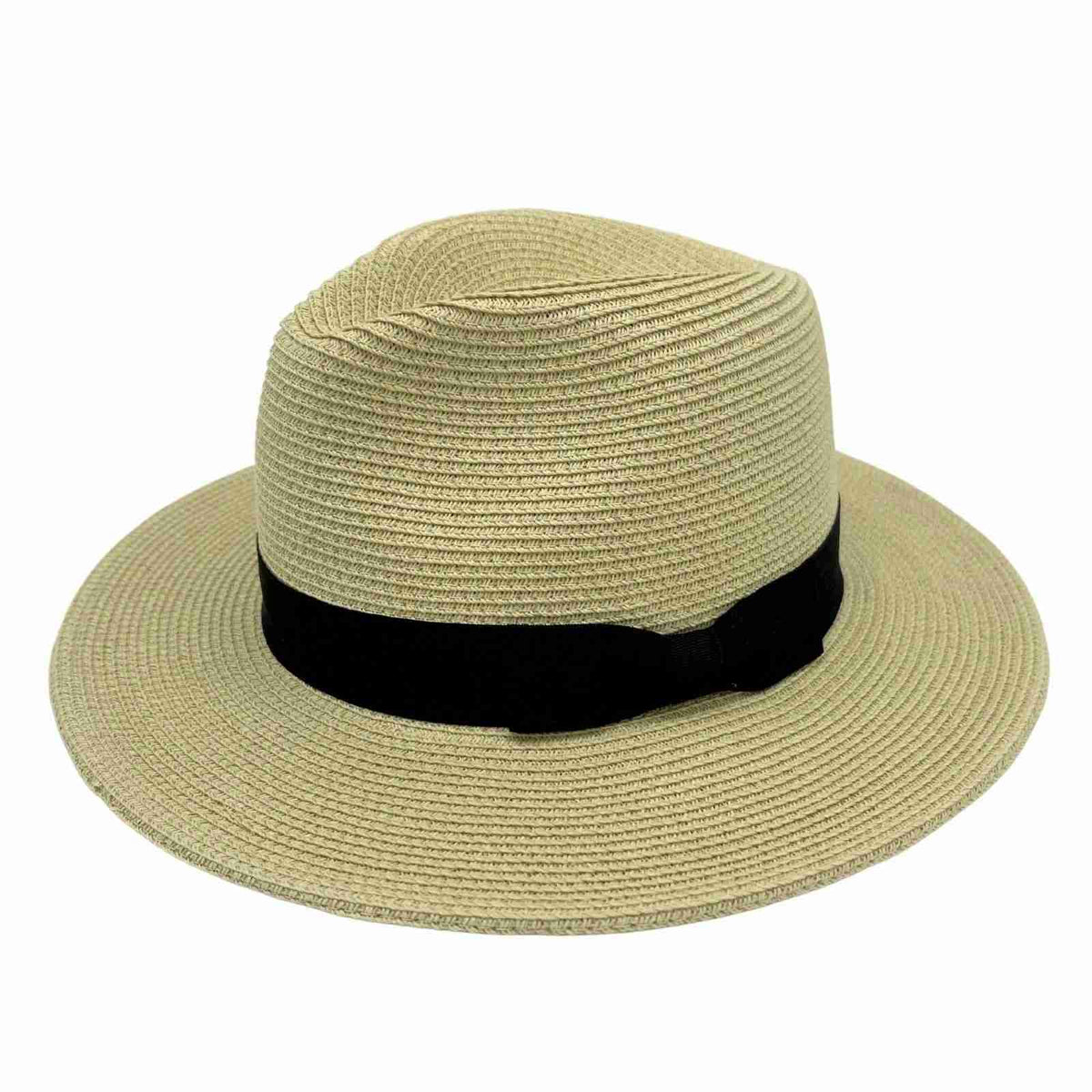 Jacaru 1880 Panama Hat with Black Ribbon - Natural (Vegan Friendly Sun Hat)