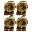 4x Bocchetta Tina 28cm Wombat Plush Toy Bulk Pack (Australian Stuffed Animal Souvenir Gift)