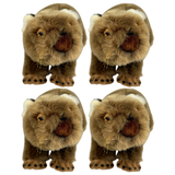 4x Bocchetta Tina 28cm Wombat Plush Toy Bulk Pack (Australian Stuffed Animal Souvenir Gift)