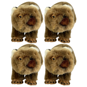 4x Bocchetta Tina 28cm Wombat Plush Toy Bulk Pack (Australian Stuffed Animal Souvenir Gift)