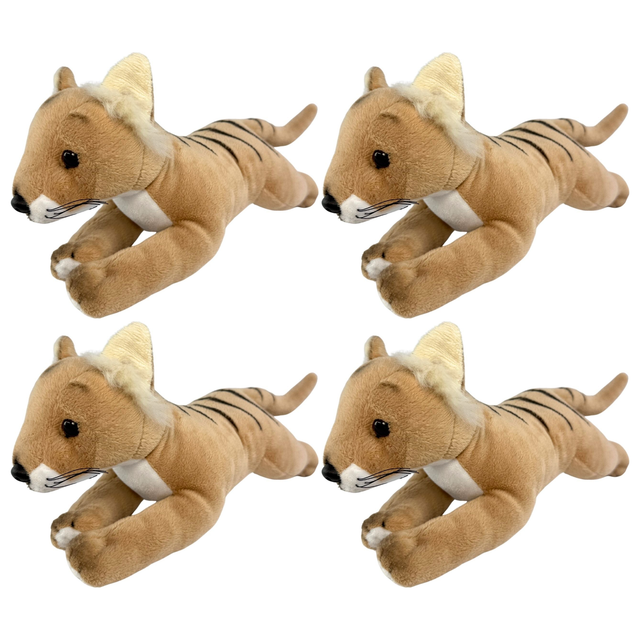 4x Bocchetta Tigger 33cm Floppy Tasmanian Tiger Plush Toy Bulk Pack (Australian Stuffed Animal Souvenir Gift)