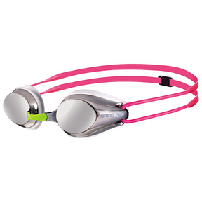 Arena Junior Kids Tracks Mirror Goggles in Silver/White/Pink