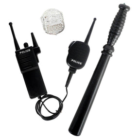 Police Party Costume Accessory Set (Walkie Talkie, Badge & Baton)