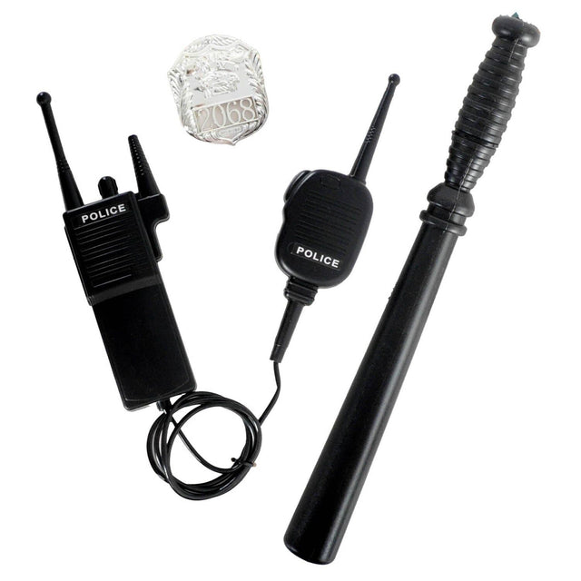 Police Party Costume Accessory Set (Walkie Talkie, Badge & Baton)