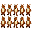 10x Bocchetta 13cm Mini Red Kangaroo Plush Toy Bulk Pack (Australian Stuffed Animal Souvenir Keyring Gift)