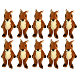10x Bocchetta 13cm Mini Red Kangaroo Plush Toy Bulk Pack (Australian Stuffed Animal Souvenir Keyring Gift)