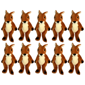 10x Bocchetta 13cm Mini Red Kangaroo Plush Toy Bulk Pack (Australian Stuffed Animal Souvenir Keyring Gift)